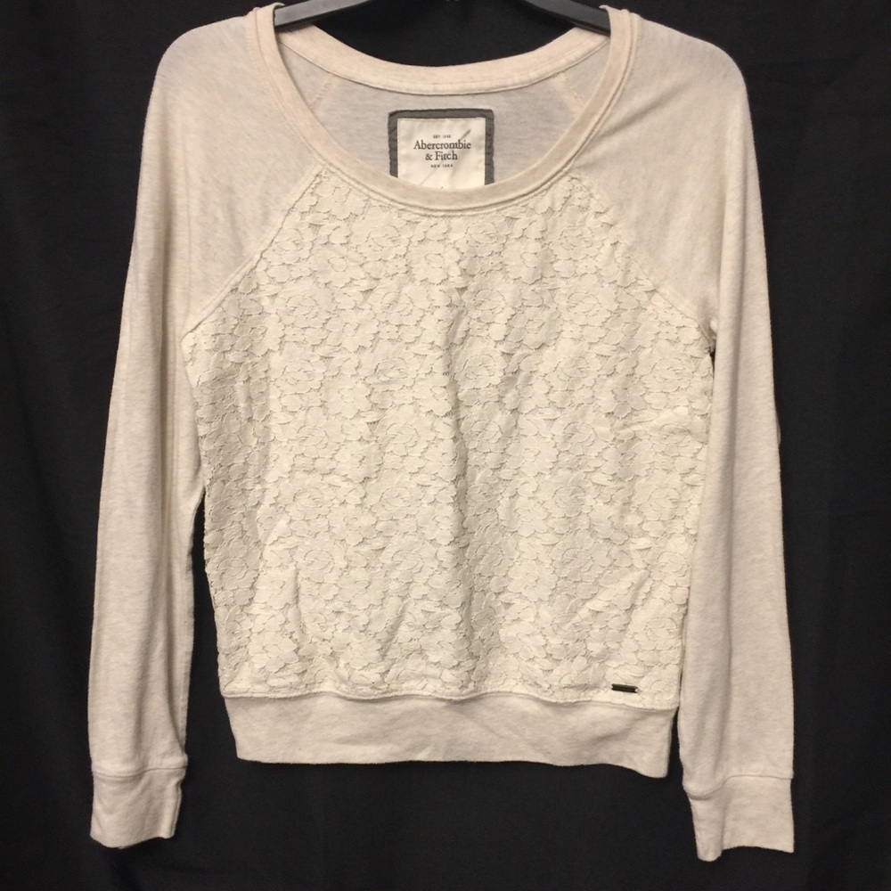 Abercrombie & Fitch-‎ Long Sleeve Lace Shirt-Small